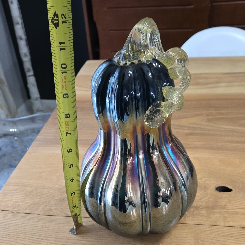 Iridescent Glass Pumpkin Decor